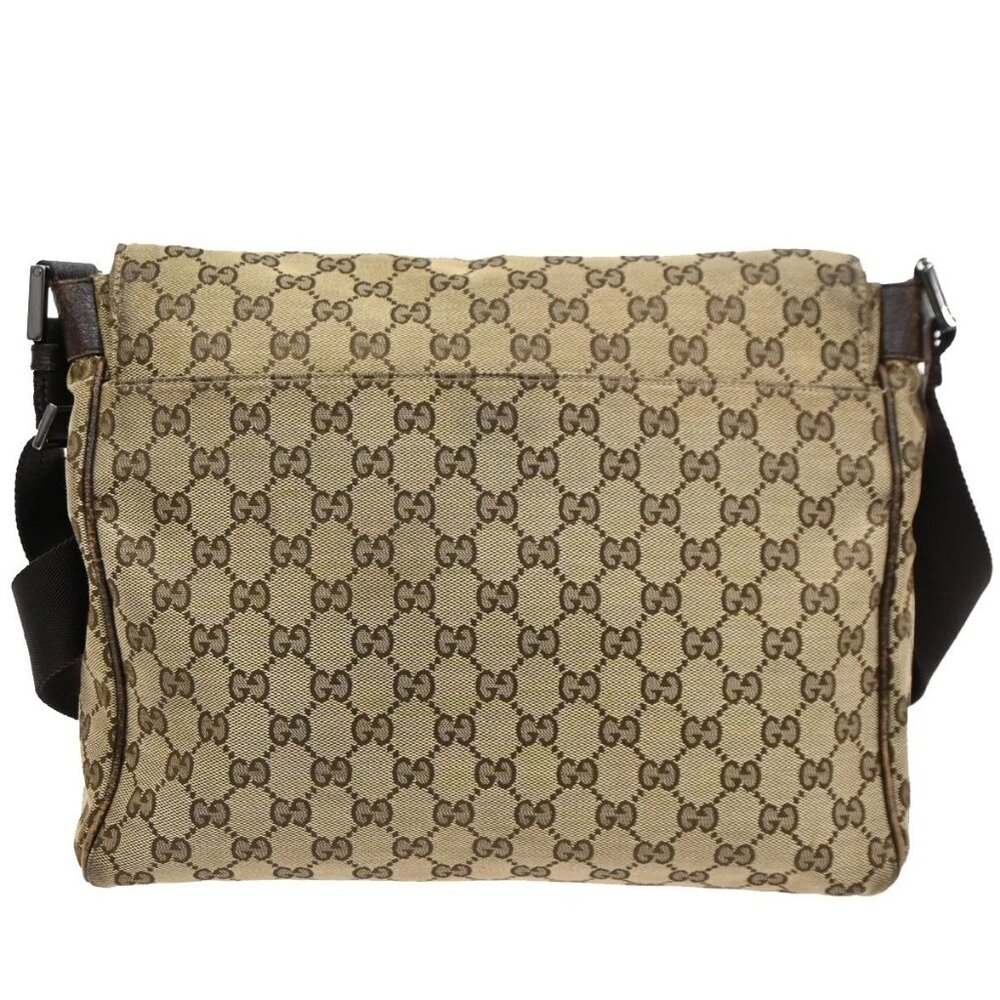 GUCCI GG Pattern Crossbody Messenger Bag Canvas Leather Beige Brown SHW 36KC013 - Picture 3 of 16